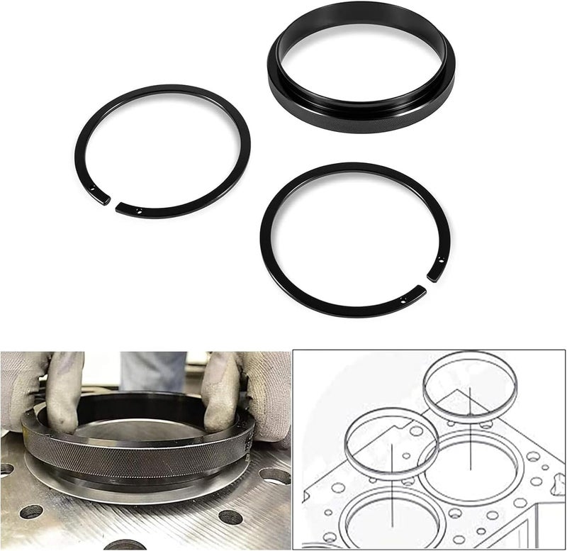 YMT Anti-Polishing Rings & Piston Ring Compressor Adapter Tool Fits for Cummins ISX 5299448 5299447 5299339 Alt Remover & Installer Kit for PT-7040 - Image 5